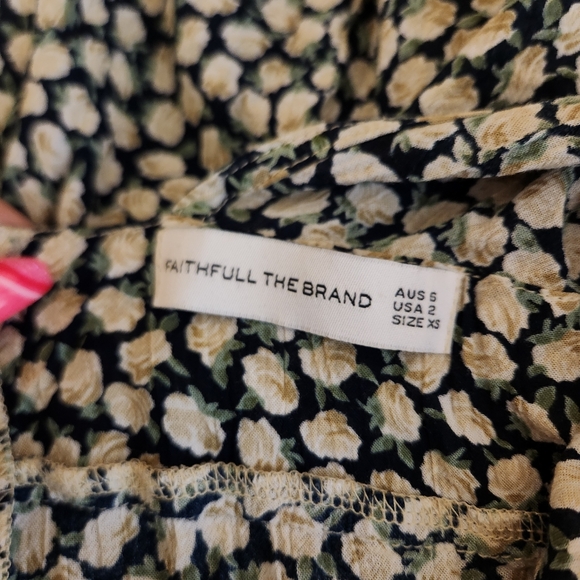 Faithfull The Brand Umbria Mini Dress Floral Print Size 2 XS Summer Beach Femme - Picture 14 of 16